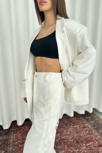 Lofibuy | Gaza White Unisex Oversize Takım – Gaza